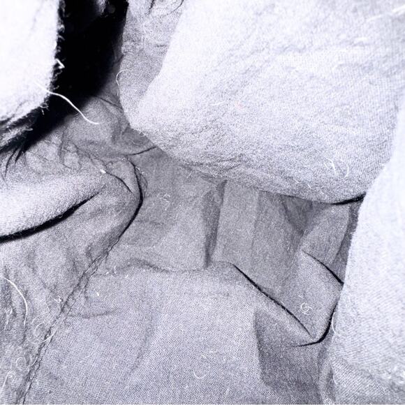 Y2K Artsy Boho Hippie Knit Wool Drawstring Backpack Bag Grey/Black - Medium - Picture 8 of 13